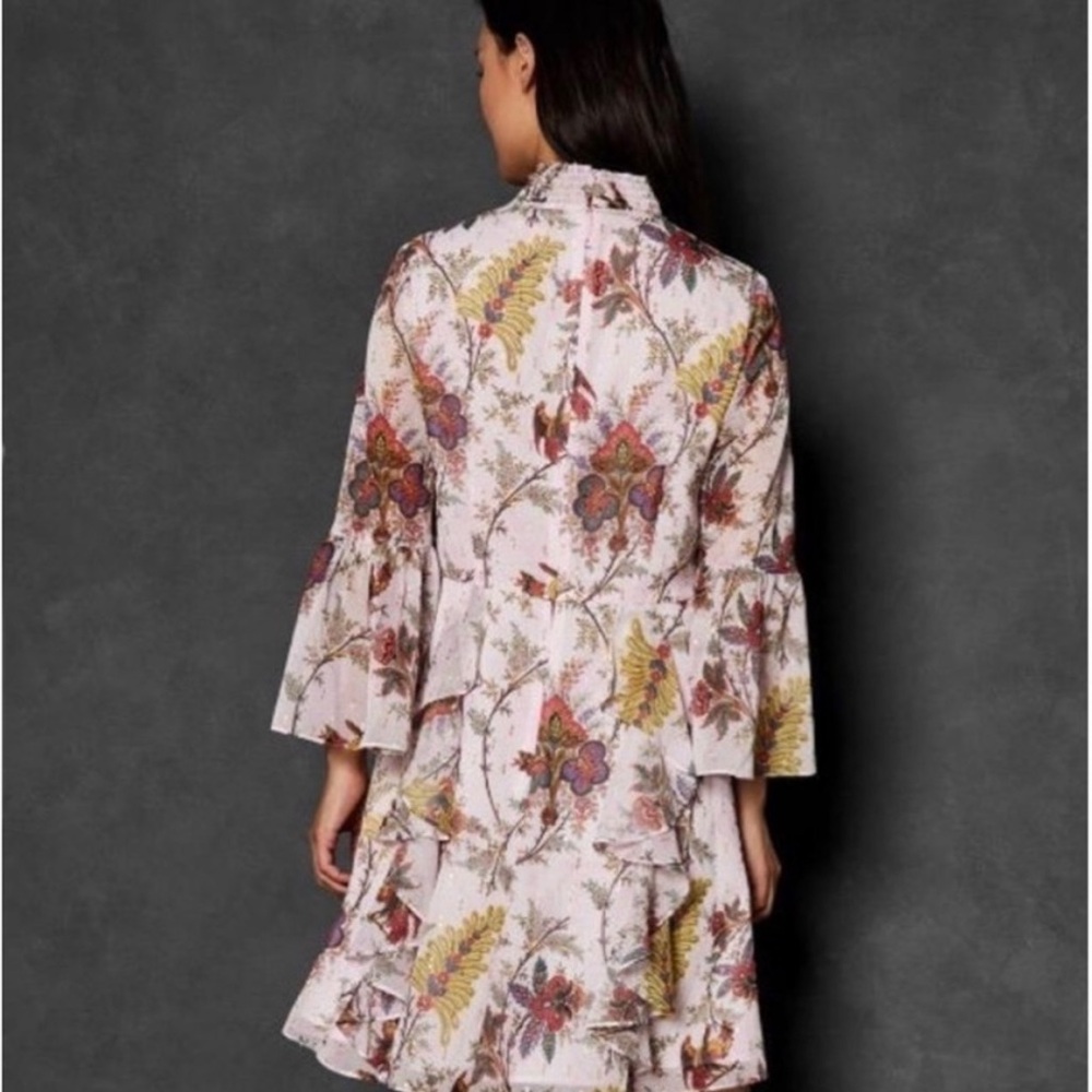 Ted Baker Floral Ruffle Dress Size 6 - Picture 2 of 8